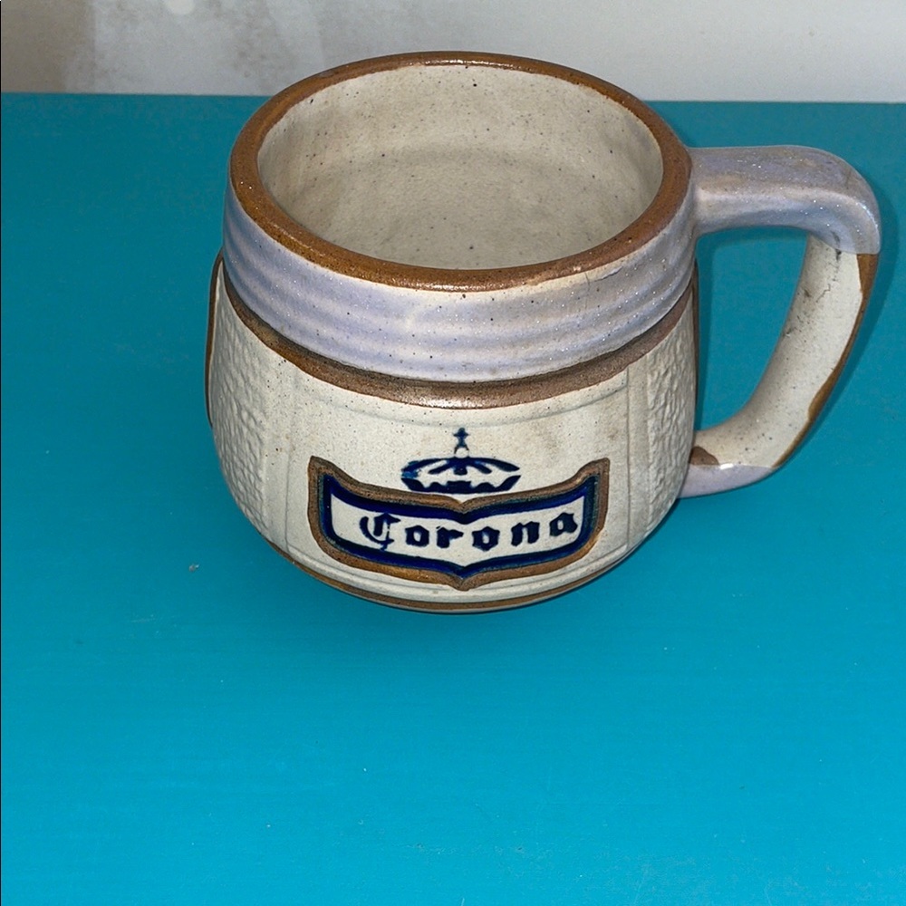 Corona Ceramic Mug with Blue Logo